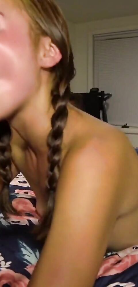 BrandiBraids - Blowjob on Stomach and Bouncing on Cock - ManyVids - blowjob - pov - small tits - natural tits - teen