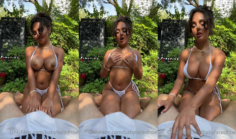BJ Queen Kira Kattan Sucks Her Guy Off In The Garden