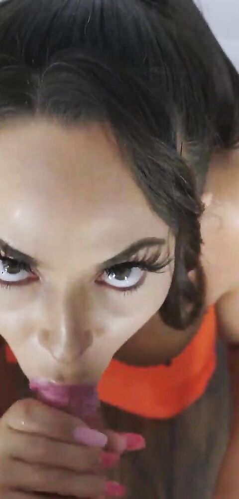 Kiki Klout - Naughty Inmate Kiki Klout Sucks Cock for Freedom - XVideosRed - pov - brunette - big dick - big tits - fake tits - latina