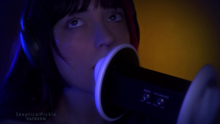 SkepticalPickle ASMR - Deep Slow Ear Blowing & Wet Mouth Sounds