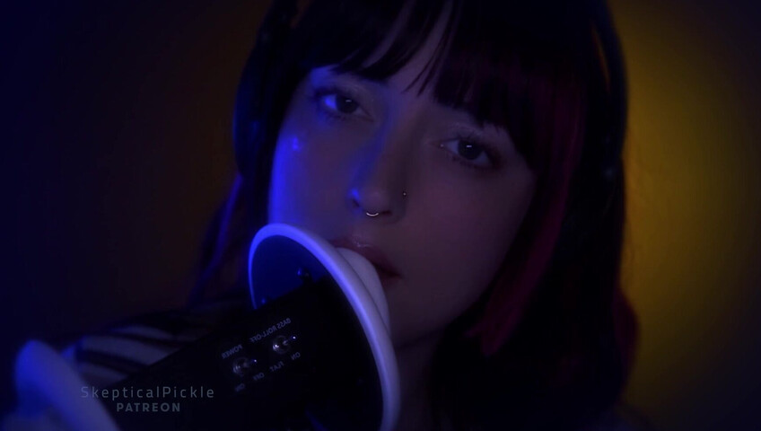 SkepticalPickle ASMR - Deep Slow Ear Blowing & Wet Mouth Sounds