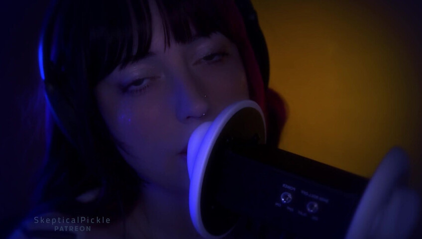 SkepticalPickle ASMR - Deep Slow Ear Blowing & Wet Mouth Sounds