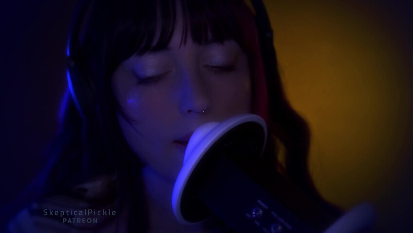 SkepticalPickle ASMR - Deep Slow Ear Blowing & Wet Mouth Sounds