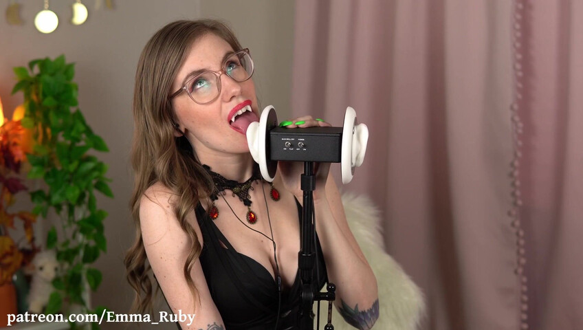 Emma Ruby Vampire Ear Licking