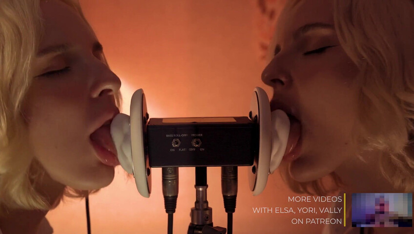 ASMR MACRO Double Ear Licking Close Up by Elsa