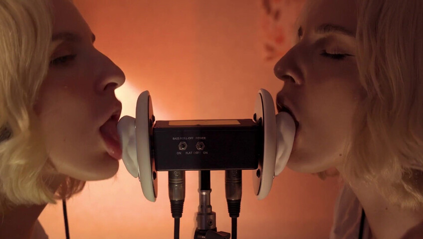 ASMR MACRO Double Ear Licking Close Up by Elsa