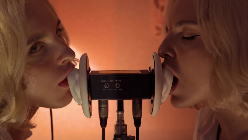 ASMR MACRO Double Ear Licking Close Up by Elsa
