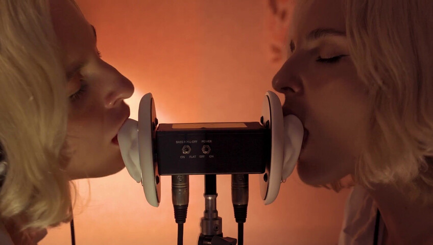 ASMR MACRO Double Ear Licking Close Up by Elsa