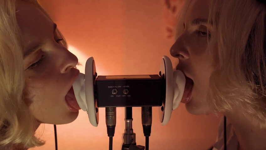 ASMR MACRO Double Ear Licking Close Up by Elsa