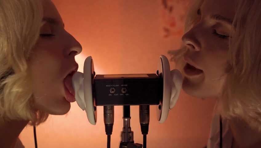 ASMR MACRO Double Ear Licking Close Up by Elsa