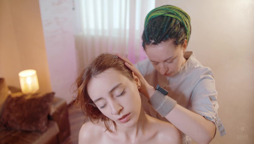 ASMR Massage - 5 April 2024 - Head Lotion Massage by Anna to Gerda