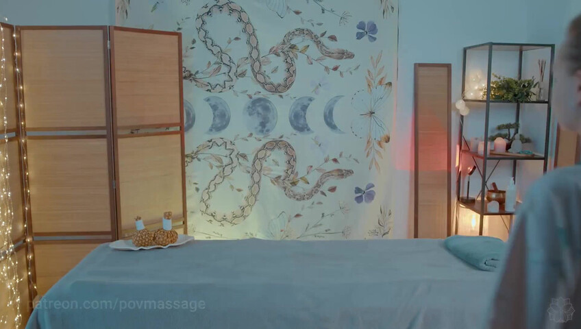 ASMR Massage - Anna POV NU Front Massage with Herbal Bag to Jess