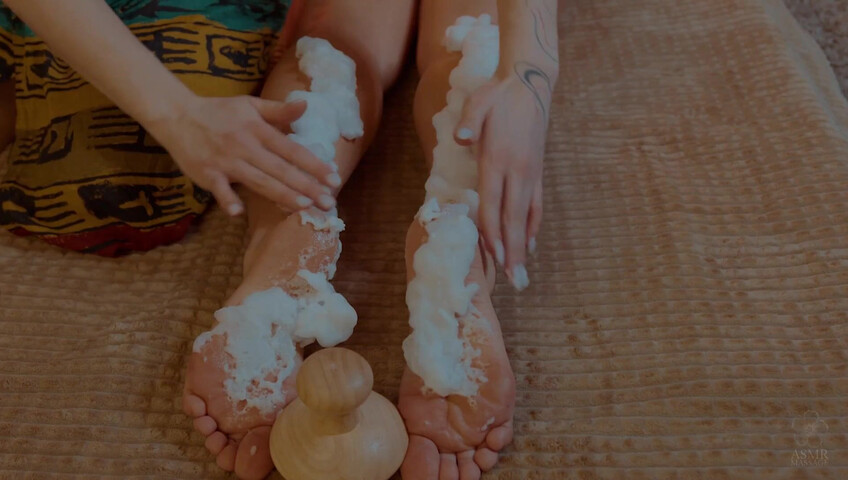 ASMR Massage - Breasts to Back Massage with Foam by Yolana to LIna