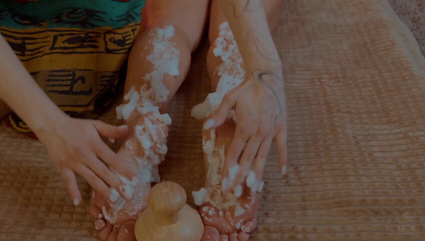 ASMR Massage - Breasts to Back Massage with Foam by Yolana to LIna