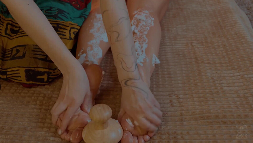 ASMR Massage - Breasts to Back Massage with Foam by Yolana to LIna