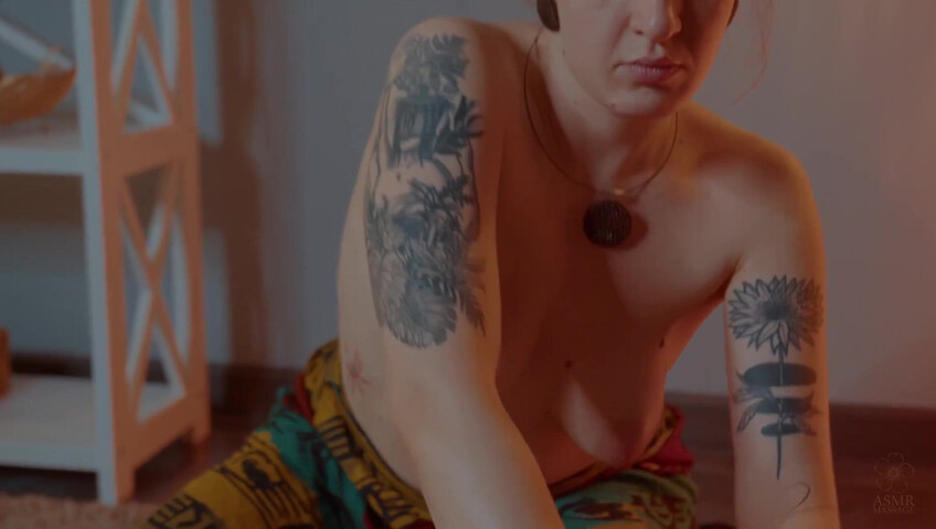 ASMR Massage - Breasts to Back Massage with Foam by Yolana to LIna