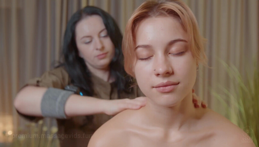 ASMR Massage - Smooth Neck and Side Massage by Anna to Cassandra D