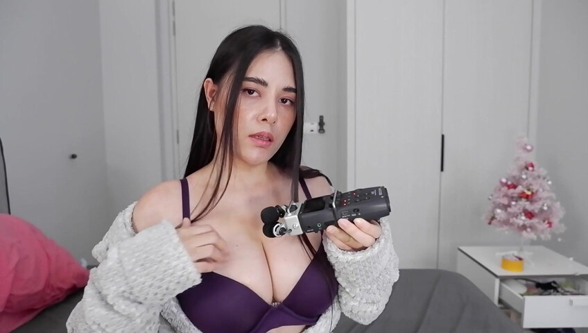 ASMR Wan - Scrathing, tapping on my body at last - Cucumber licking