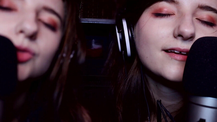 AftynRose ASMR - twin moaning breathing kissing licking