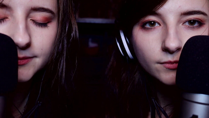 AftynRose ASMR - twin moaning breathing kissing licking