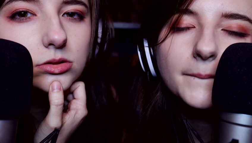 AftynRose ASMR - twin moaning breathing kissing licking