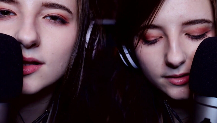 AftynRose ASMR - twin moaning breathing kissing licking