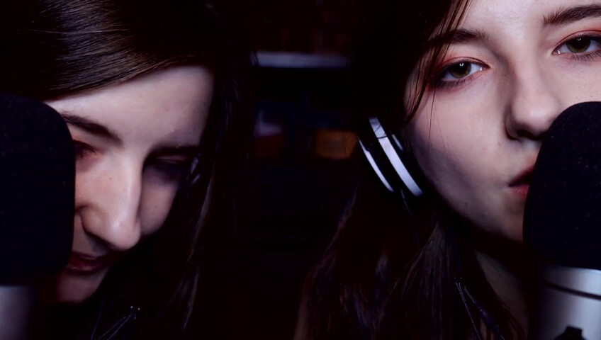 AftynRose ASMR - twin moaning breathing kissing licking