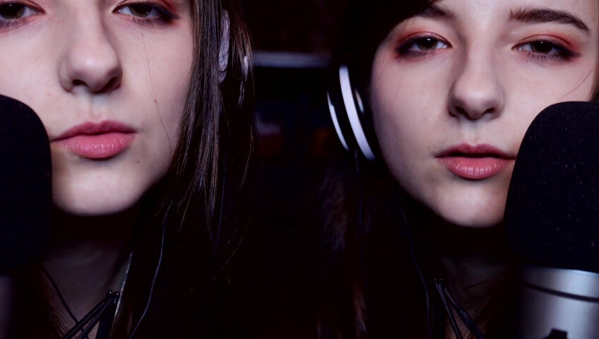 AftynRose ASMR - twin moaning breathing kissing licking