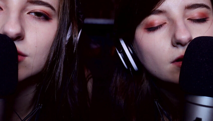 AftynRose ASMR - twin moaning breathing kissing licking