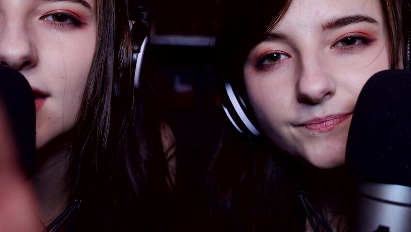 AftynRose ASMR - twin moaning breathing kissing licking