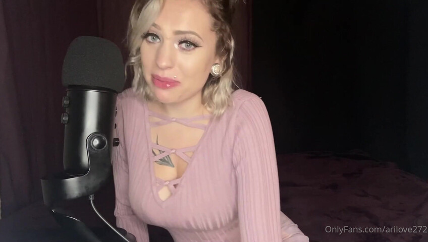 Ari Love ASMR - Big Tits Close Up and Dildo Blowjob