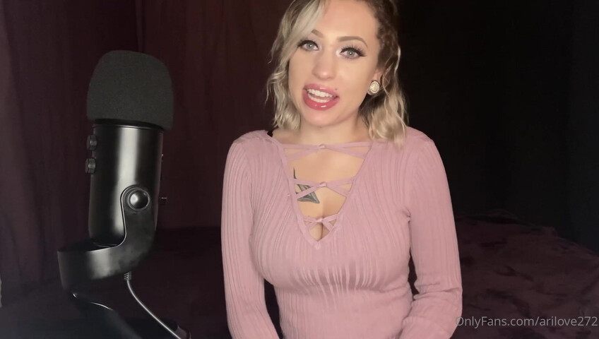 Ari Love ASMR - Big Tits Close Up and Dildo Blowjob
