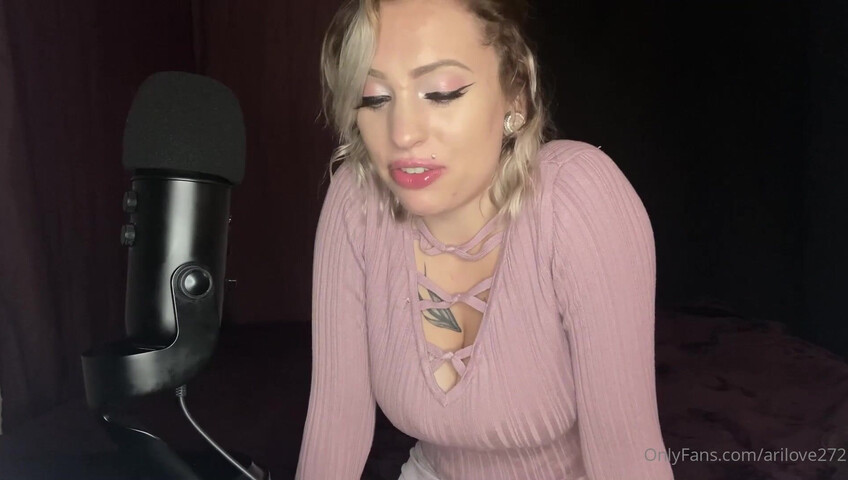 Ari Love ASMR - Big Tits Close Up and Dildo Blowjob