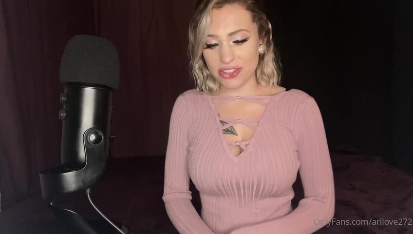 Ari Love ASMR - Big Tits Close Up and Dildo Blowjob
