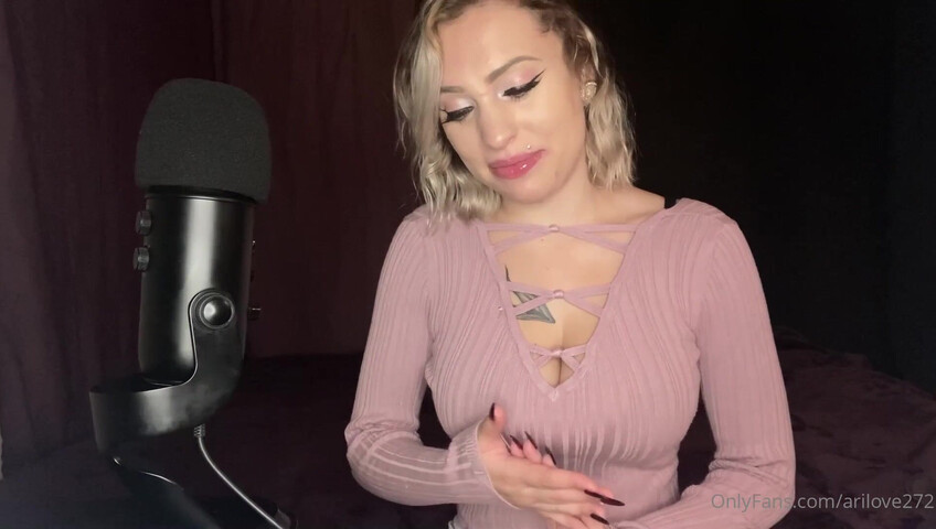 Ari Love ASMR - Big Tits Close Up and Dildo Blowjob