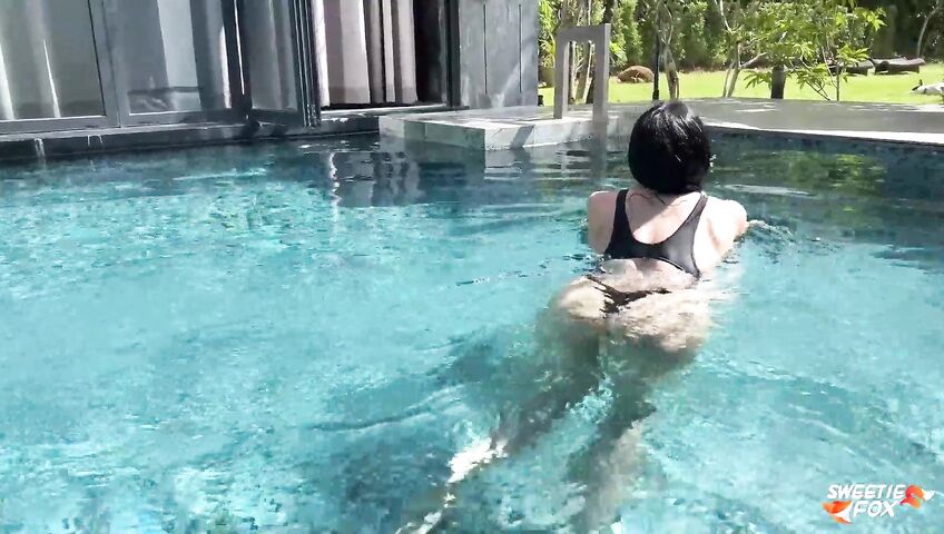 Sweetie Fox Gets Fucked After A Swim In The Pool - Blowjob, Sex, PAWG, Outdoor, Amateur, Big Ass, Big Boobs, Perfect Pussy, Perfect Tits, White Pussy, Pink Pussy, Shaved Pussy, Teen, Black Hair, OnlyFans Model, POV, Bikini, Swimming Pool, W