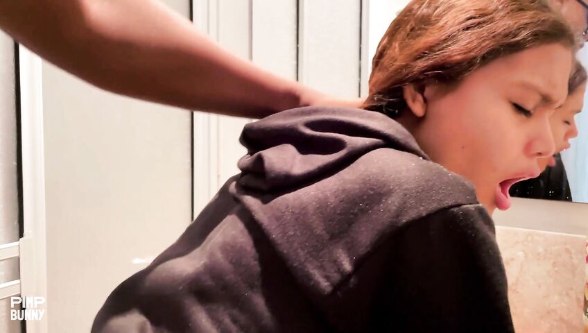 18 Year Old Woman Fucks A Blackman In The Bathroom - Sex, Afro, Amateur, Teen Pussy, Finger Sucking, Standing Sex, Doggy Style, Boobs, Balls Sucking, Cum On Ass, Mirror Play, Handjob, Bathroom