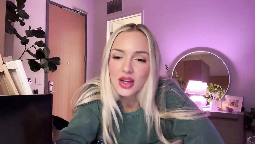 Abby Rao Teases And Strips On Her Live Stream - Seduction, Blonde, Streamer, Cleavage, Tattoos, Teasing, Stripping, Lingerie, Ass, Thigh Highs, Nude, Live Stream