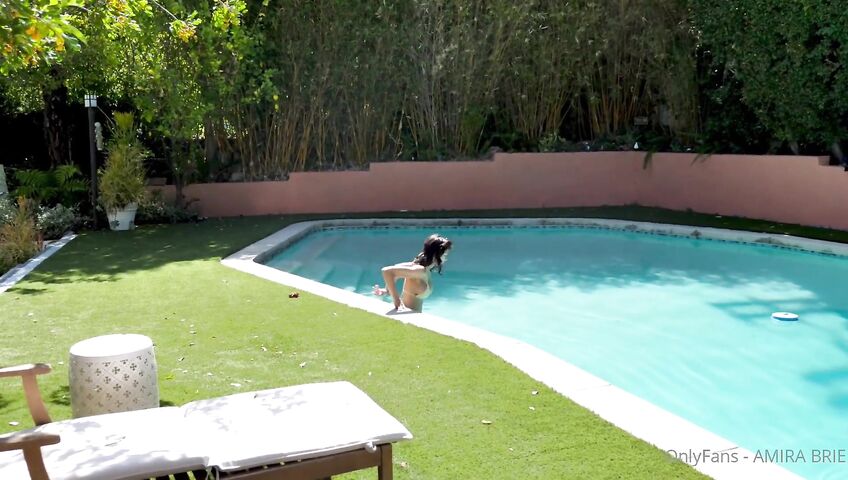 Amira Brie's Poolside Rendezvous Sex - Blowjob, Outdoor, Sex, OnlyFans, Poolside, Standing Doggystyle, Doggy Style, Shower, Soapy