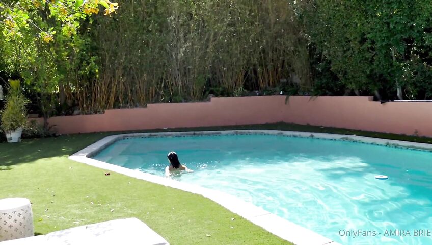 Amira Brie's Poolside Rendezvous Sex - Blowjob, Outdoor, Sex, OnlyFans, Poolside, Standing Doggystyle, Doggy Style, Shower, Soapy