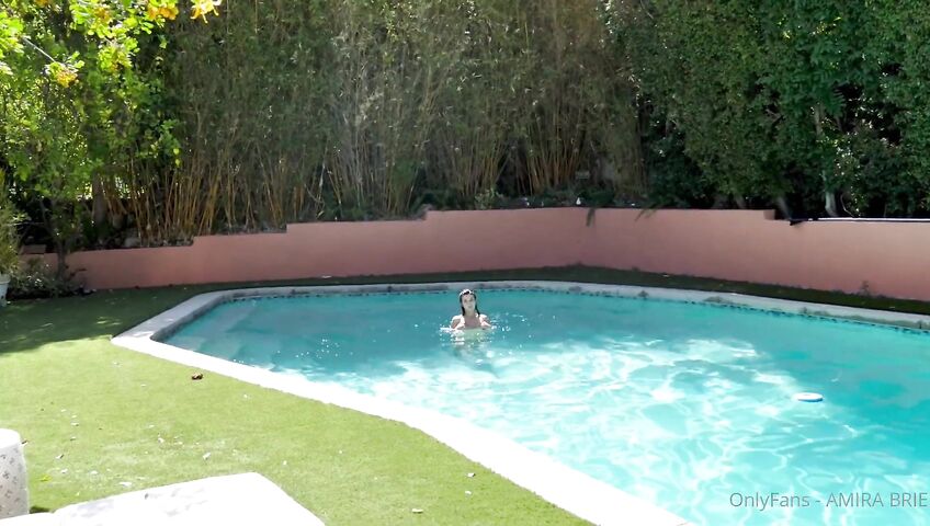 Amira Brie's Poolside Rendezvous Sex - Blowjob, Outdoor, Sex, OnlyFans, Poolside, Standing Doggystyle, Doggy Style, Shower, Soapy