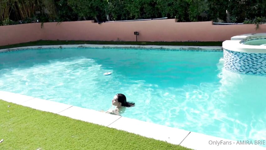 Amira Brie's Poolside Rendezvous Sex - Blowjob, Outdoor, Sex, OnlyFans, Poolside, Standing Doggystyle, Doggy Style, Shower, Soapy