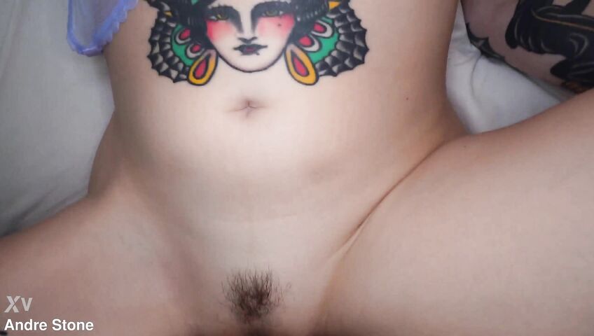 Bella Blu Gets Creampied By Andre Stone - Blowjob, Sex, Deepthroat, Brunette, Tattoos, Lingerie, Boobs, Big Cock, Missionary, Vibrator, Moaning, Blue Eyes, Handjob, Doggy Style, Big Ass, Big Sexy Ass, Bubble Butt, Prone Bone, Cowgirl