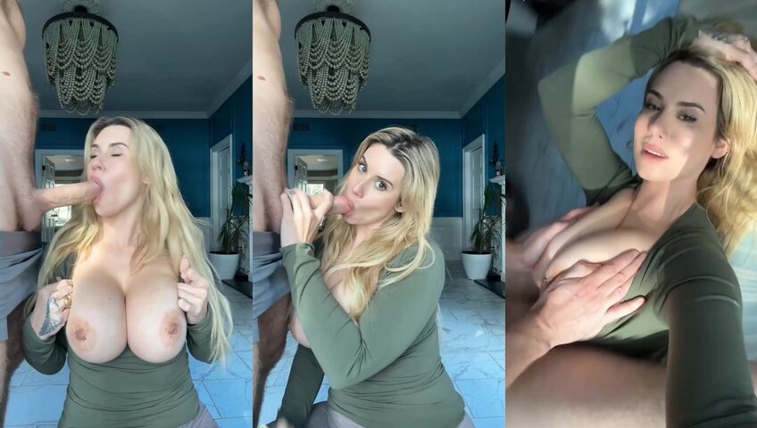 Chloe Lamb Swallows Cum After A Tittyfuck - Big Boobs, Blowjob, Cum In Mouth, Cum Swallow, Boob Fucking, Boobjob, Blonde Blowjob