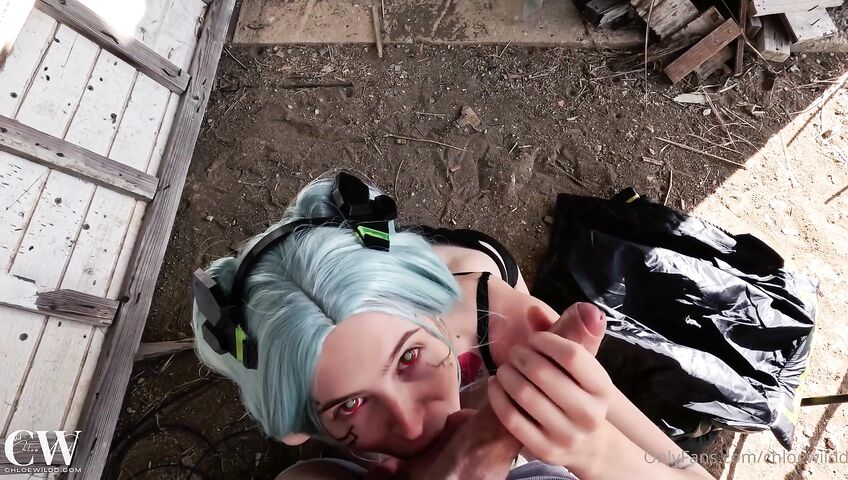 Chloe Wildd Gets Her Asshole Drilled As Rebecca - Anal, Blowjob, Sex, Outdoor, Blue Hair, Roleplay, Cosplay, Costume, Cyberpunk, Outdoor Anal, Big Boobs, Perky Tits, Cute, Young, Balls Sucking, Standing Doggystyle, Standing Sex, Doggy Style