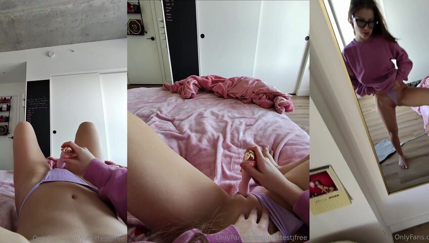 Juliette Stj's POV Masturbation In Bed - Masturbation, Teen Masturbation, Teen Pussy, Teen Solo, Teen, French, Petite