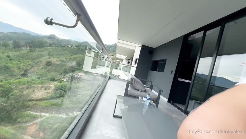 Kinky Alexa Gets Wrecked On A Balcony - Blowjob, Sex, Outdoor, Balcony, Tattoos, Big Ass, Big Tits, Colombian, Standing Sex, Missionary, Cowgirl