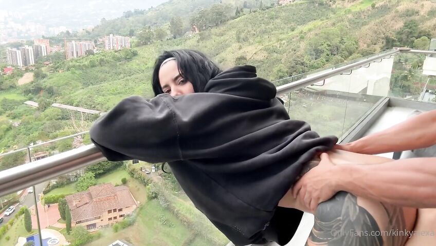 Kinky Alexa Gets Wrecked On A Balcony - Blowjob, Sex, Outdoor, Balcony, Tattoos, Big Ass, Big Tits, Colombian, Standing Sex, Missionary, Cowgirl