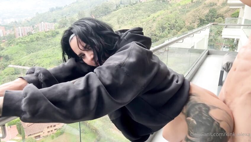 Kinky Alexa Gets Wrecked On A Balcony - Blowjob, Sex, Outdoor, Balcony, Tattoos, Big Ass, Big Tits, Colombian, Standing Sex, Missionary, Cowgirl
