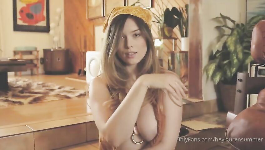 Lauren Summer's Seductive Topless Tease - Seduction, Model, Brunette, American, Topless, Eye Contact, Slow Motion, Natural Body, Big Boobs, Bedroom, Big Ass, Tits Out, On The Phone, OnlyFans, OnlyFans Model